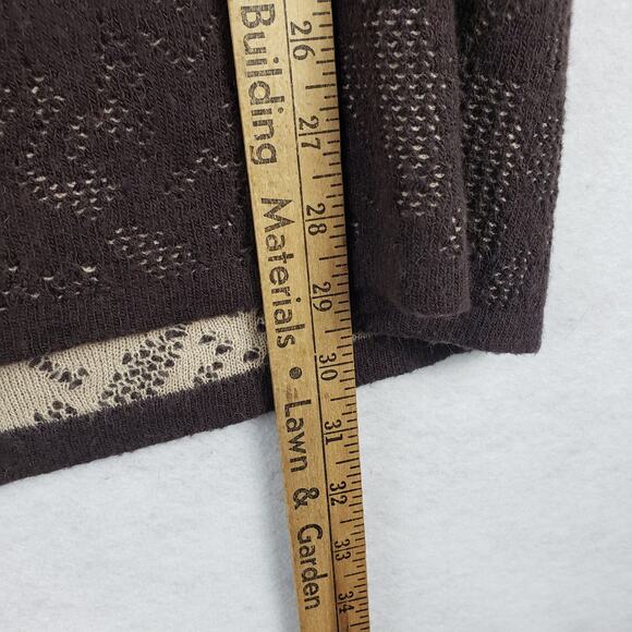 J. Jill Women's M Layered Knit V-Neck Top Brown Tan Coastal Casual Sweater Wool - Picture 8 of 10